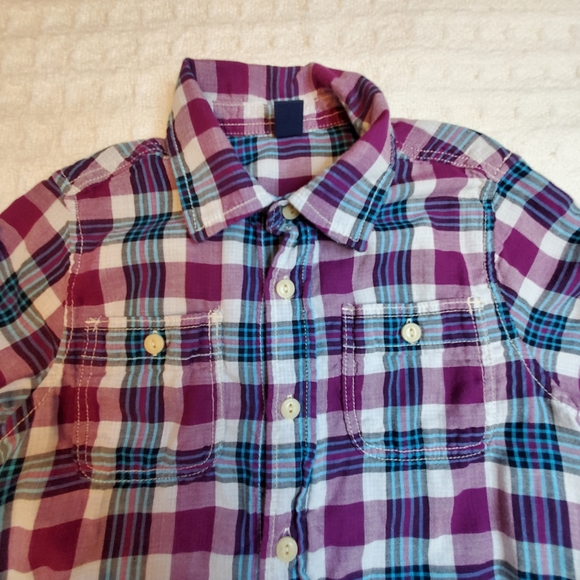 GAP Button-Down Plaid Long Sleeves Shirt, Boys, Size 5 Toddler - Picture 3 of 9